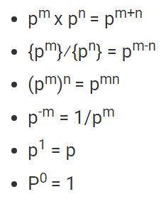 Basic formulas for powers