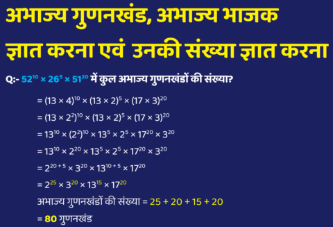 Abhajya Gunankhand Evam Bhajak Ki Sankhya