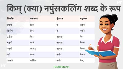 Kya, Kim Napunsak Ling ke Shabd Roop in Sanskrit