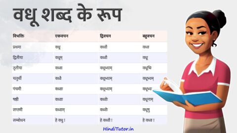 Vadhu Shabd Roop in Sanskrit
